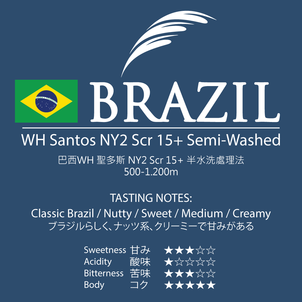 Brazil-WH-Santos-NY2-Scr-15+-Semi-Washed Brazil-WH-Santos-NY2-Scr-15-Semi-Washed